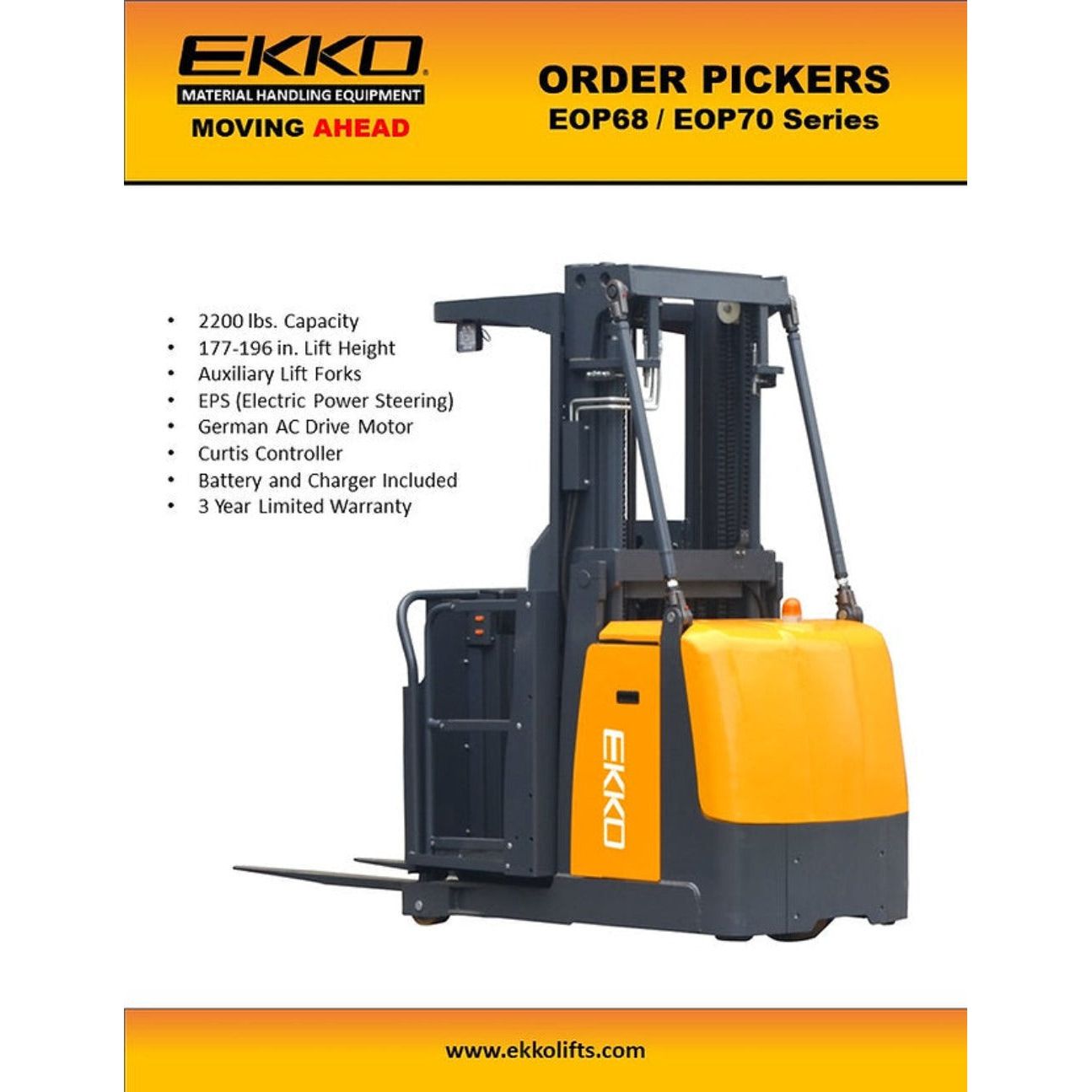 EKKO Electic Mid-Level Order Picker Specifications