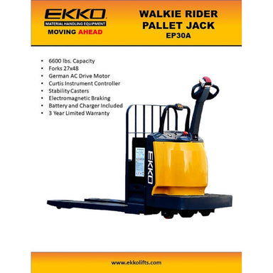 EKKO Rider Pallet Jack Features