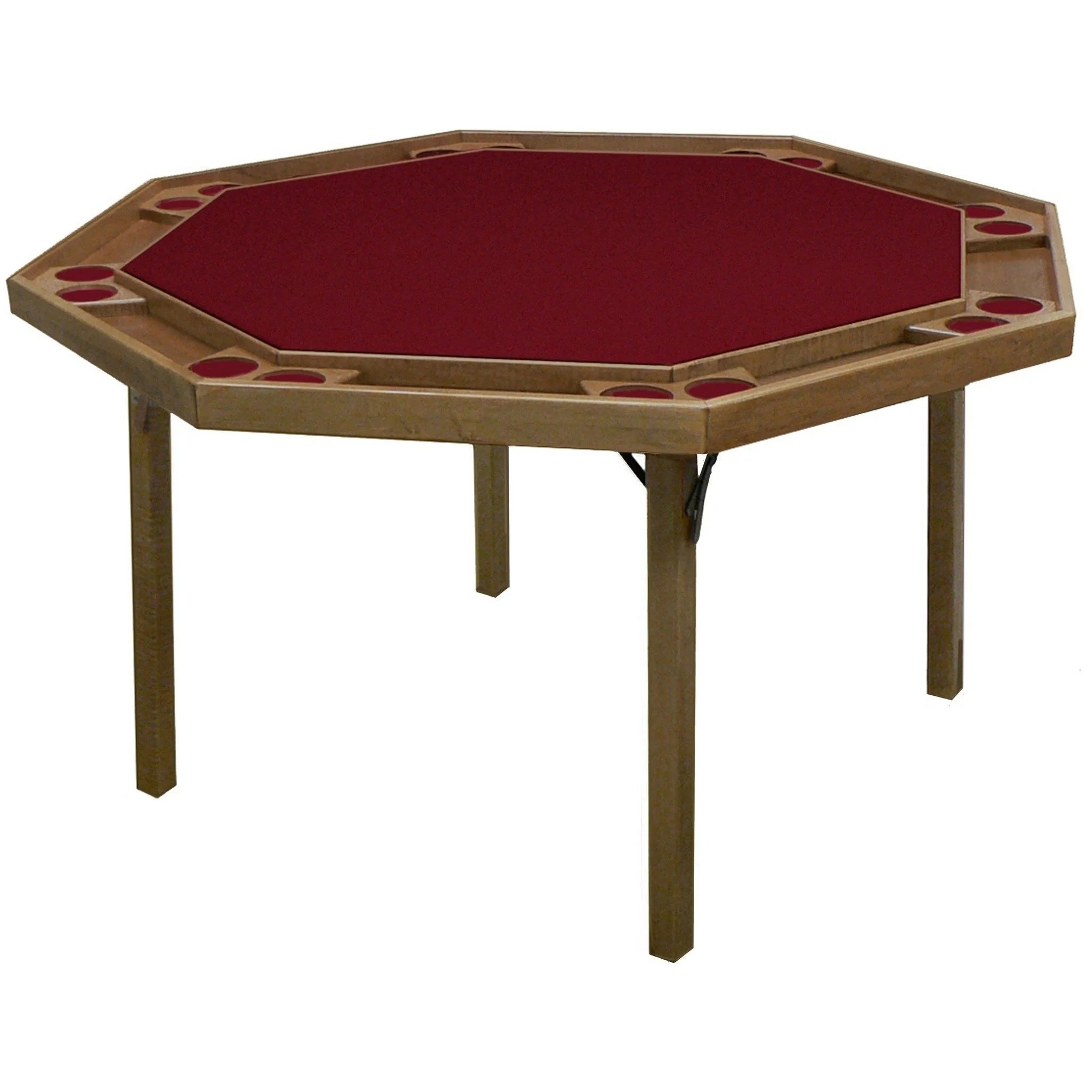 Kestell 52" Oak Contemporary Folding Poker Table 8 Person