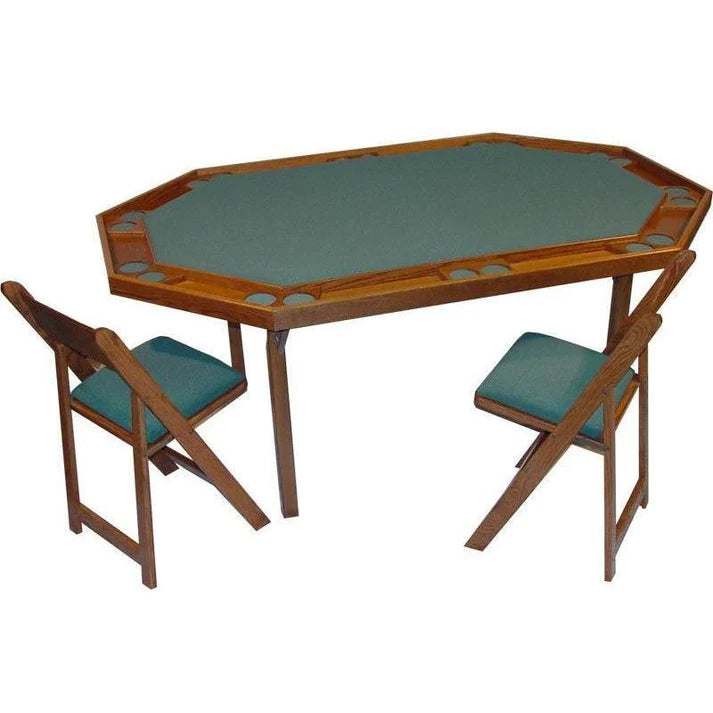 Kestell Deluxe Oak Folding Poker Table with Dining Top