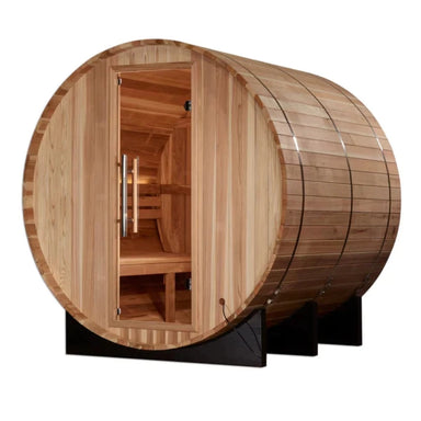 Golden Designs Arosa 4 Person GDI-B004-01 Barrel Traditional Sauna - Pacific Cedar Exterior View