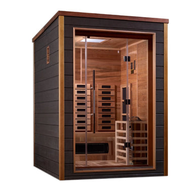 Golden Designs Nora 2 Person Outdoor-Indoor PureTech™ Hybrid Full Spectrum Sauna GDI-8222-01