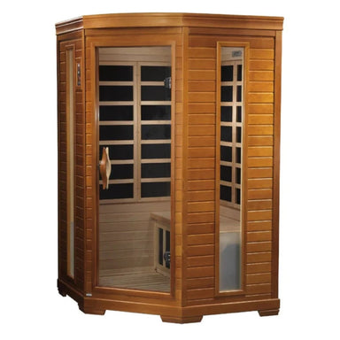 Golden Designs Dynamic Heming 2 Person Corner EMF Far Infrared Sauna Right Exterior View