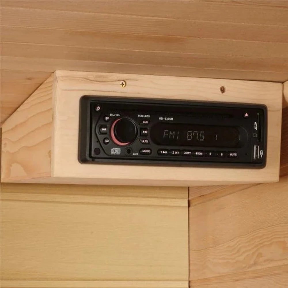 Golden Designs MX-K406-01 Maxxus EMF FAR Infrared Sauna Canadian Hemlock FM Radio System