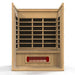 Golden Designs Maxxus "Trinity" Dual Tech 3 person Low EMF FAR Infrared Sauna Canadian Hemlock Front Interior View