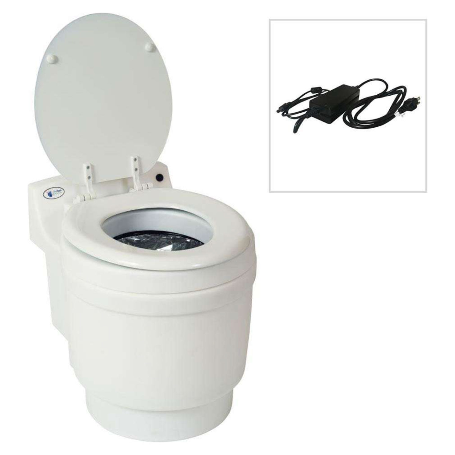 Laveo Dry Flush Portable Electric Waterless Toilet with Wall Outlet 110V DF1045AC